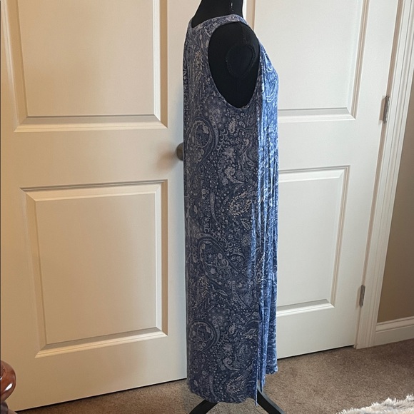Lauren Ralph Lauren Blue Paisley Maxi Nightgown Size Medium - Picture 5 of 8